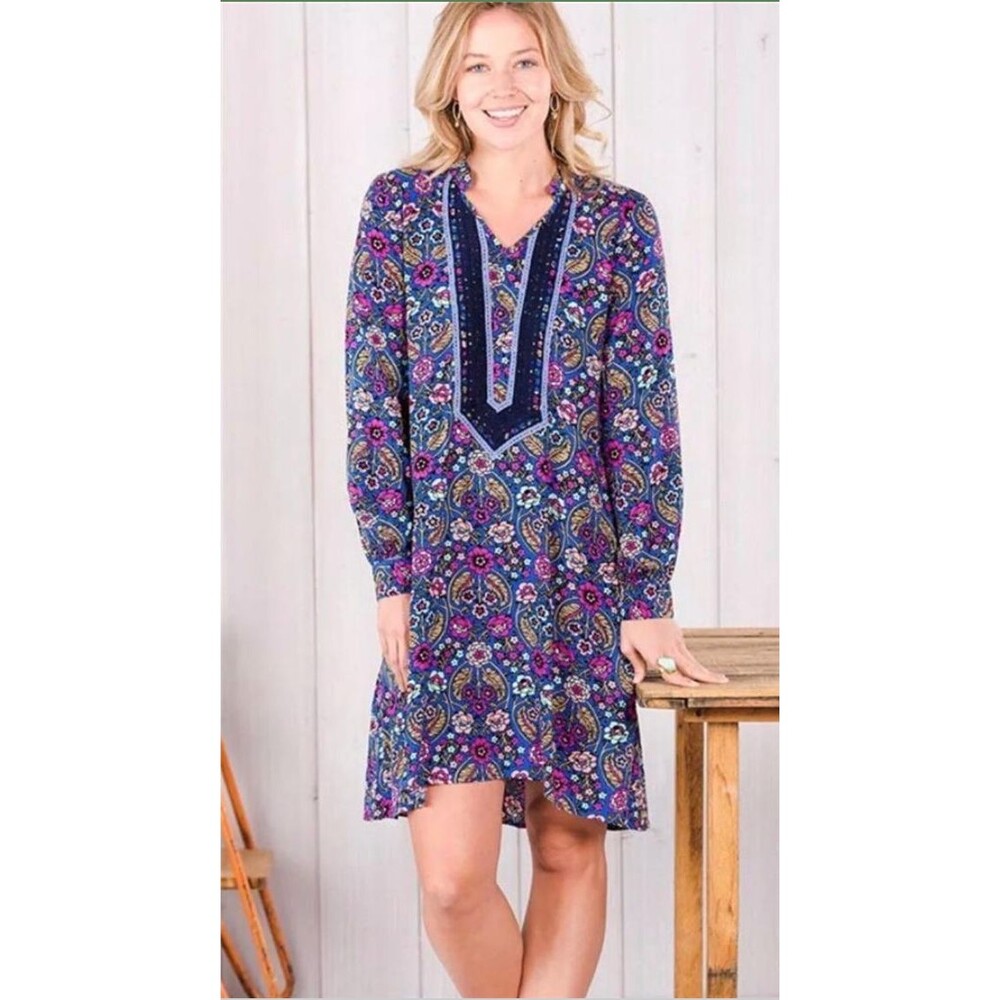 Matilda Jane Women's Thoughts and Dreams Dress Purple Floral Size XS Extra Small
